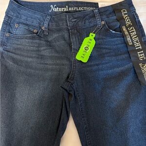 Natural Reflections Women's Straight Leg Jeans - Dark Blue
